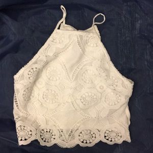 Abercrombie&Fitch White Lace Crop Top